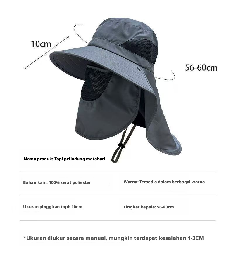 Pria Quick Dry Bucket Sun Hat Lipat Bernapas Olahraga Luar Ruangan Tutup Perlindungan UV