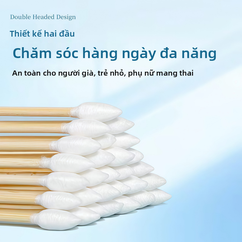 Tăm bông hai đầu dùng một lần Gậy bông nhiều kích cỡ để tẩy trang Làm sạch tai Khử trùng da