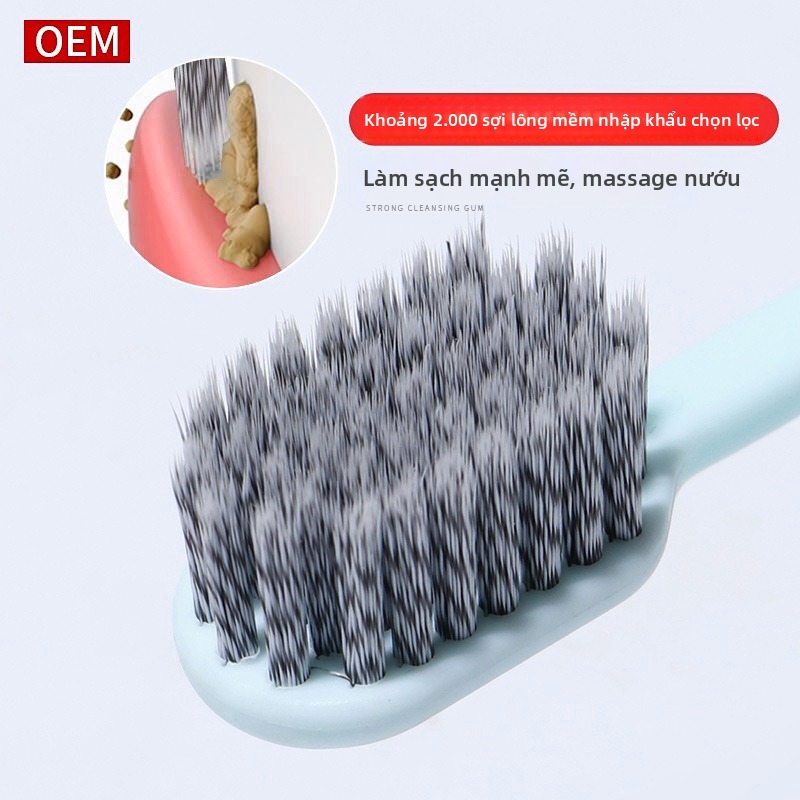 Bàn chải đánh răng bằng tay có lông siêu mềm Bàn chải đánh răng làm sạch sâu Chăm sóc nướu răng Bàn chải chăm sóc răng miệng cho gia đình