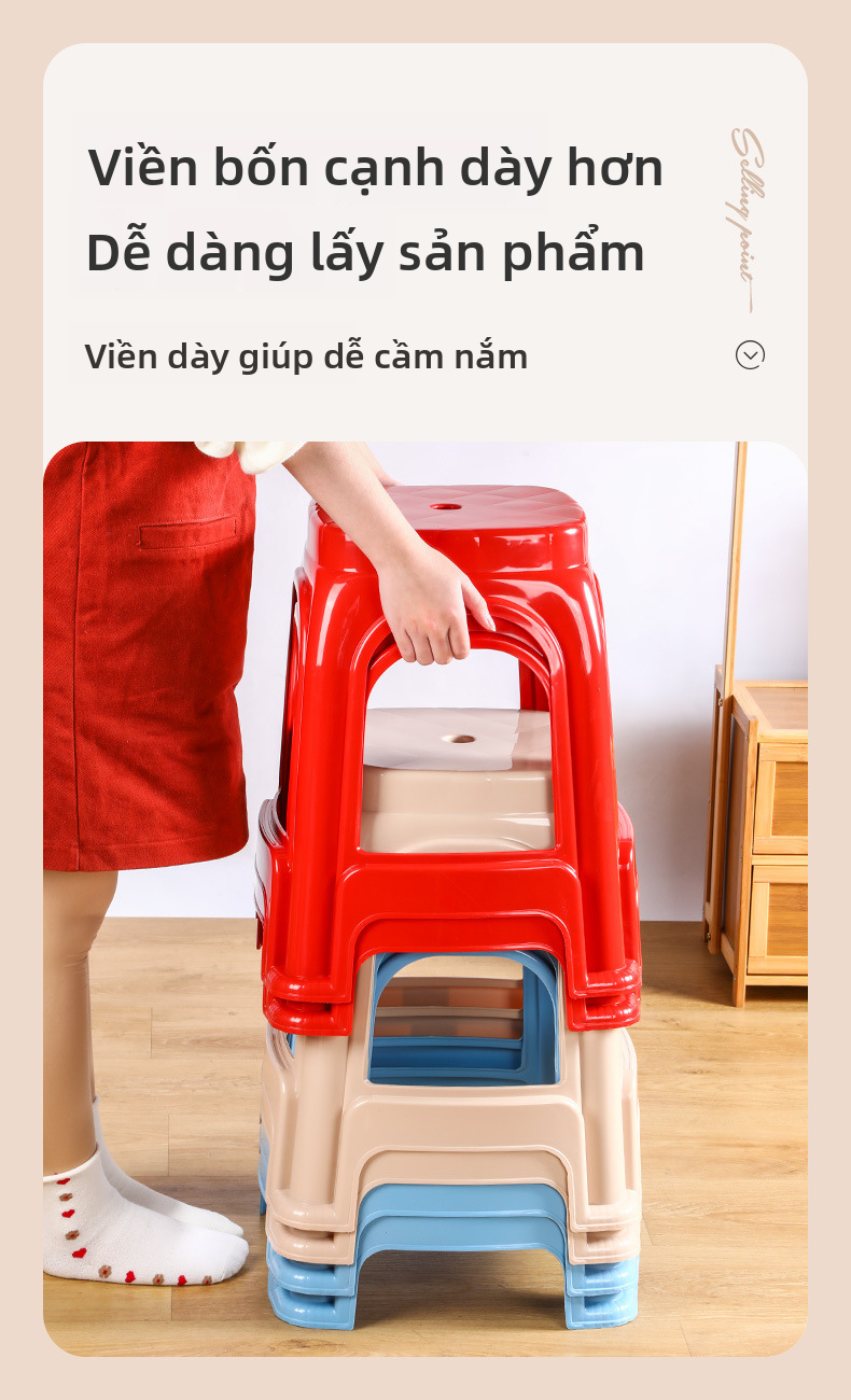 Ghế ngồi gia đình chống mài mòn Ghế dài nhỏ trong nhà có đế chống trượt Ghế di động cho căn hộ gia đình Sử dụng trong ký túc xá