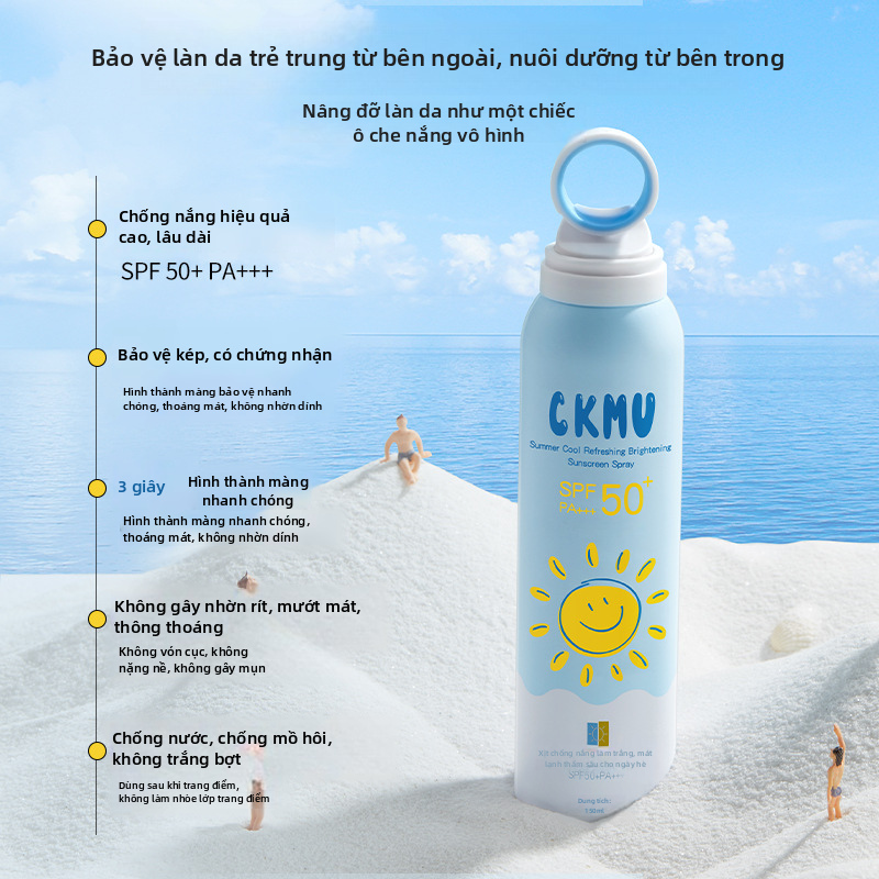Xịt Chống Nắng Dưỡng Ẩm Kích Thước Du Lịch SPF50 Cho Da Nhạy Cảm Khối UV Phổ Rộng