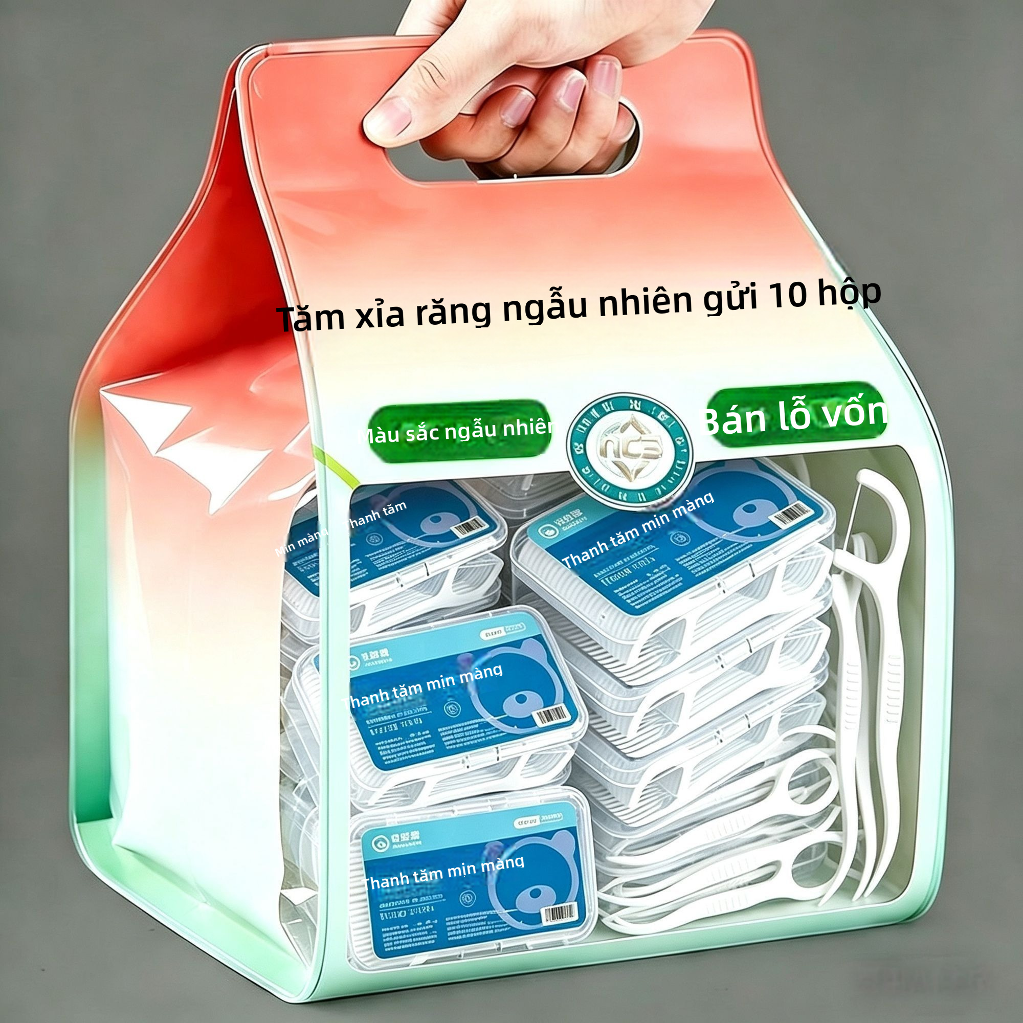 Hộp cao cấp siêu mịn chỉ nha khoa gia đình đóng gói làm sạch răng dùng một lần đồ tạo tác gia đình tăm chính thức sản phẩm chính hãng của người lớn