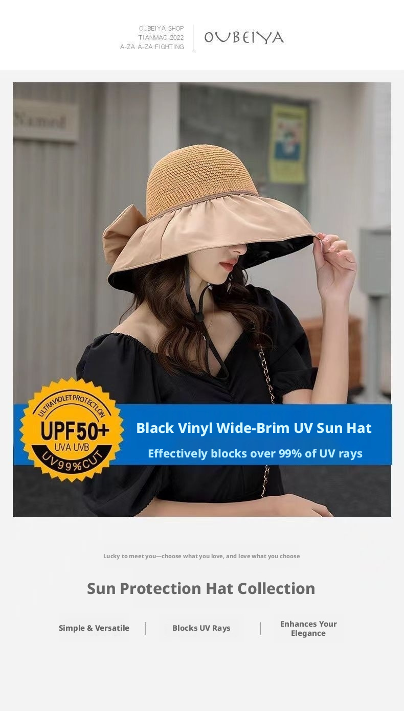 Women Wide Brim Sun Visor Hat UV Protection Outdoor Sports Beach Cap