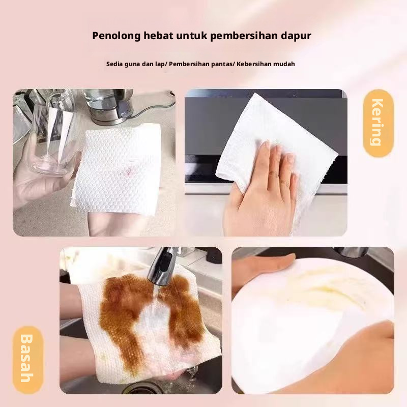 Kain Pembersih Malas Dapur Pakai Buang Lap Pinggan Penyerap Minyak Bukan Tenunan untuk Pembersihan Isi Rumah