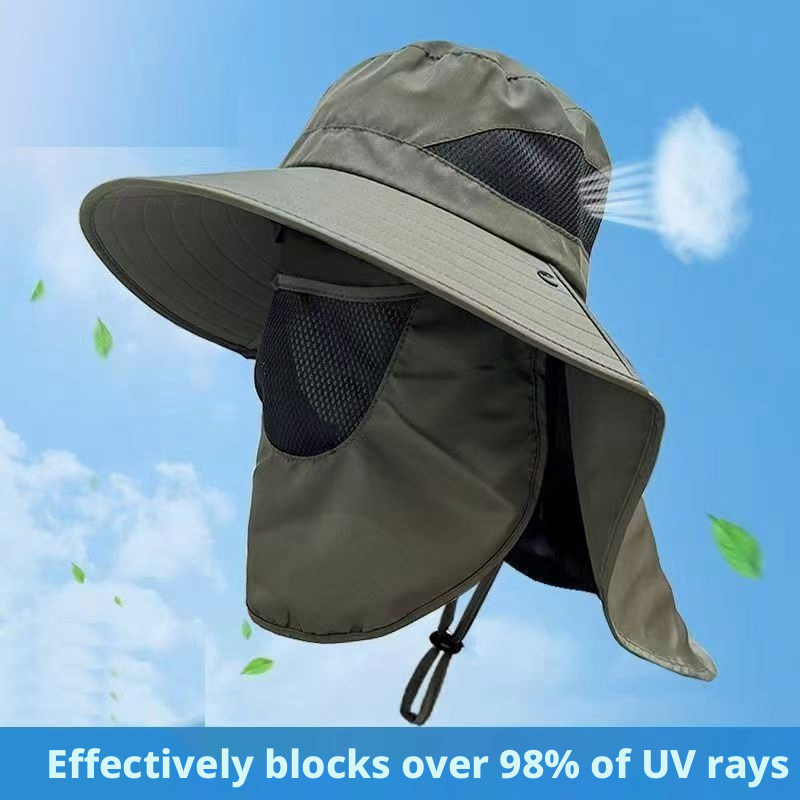 Topi Matahari Baldi Cepat Kering Lelaki Boleh Dilipat Bernafas Topi Perlindungan UV Sukan Luar