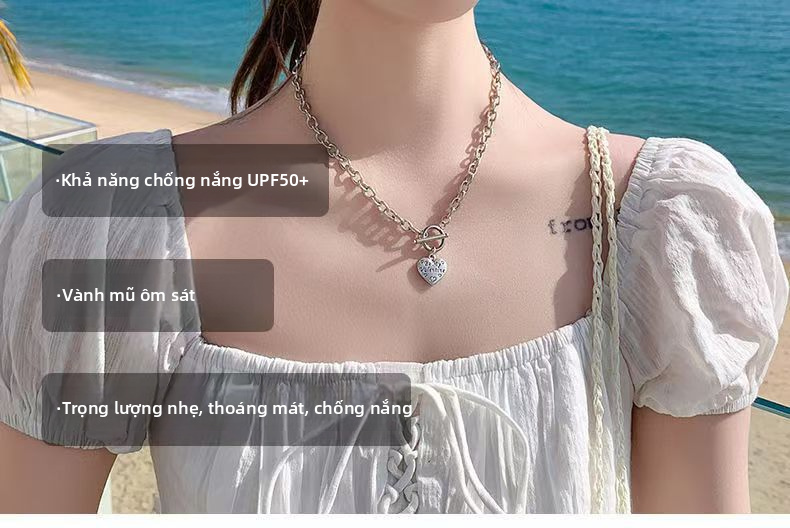 Phụ nữ Xô có thể gập lại Mũ chống nắng Bảo vệ tia cực tím Mũ đi biển ngoài trời rộng vành
