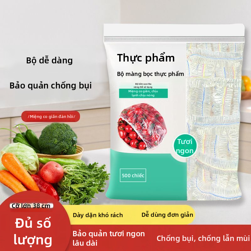 Bọc Nhựa PE Cấp Thực Phẩm Màng Bọc Nhà Bếp Kích Thước Lớn Dày Dặn Sử Dụng Tủ Đông Lò Vi Sóng Chịu Nhiệt Độ Cao