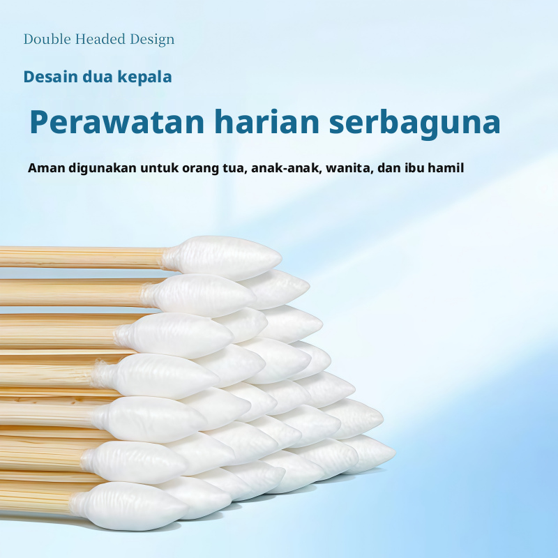 Penyeka Kapas Kepala Ganda Sekali Pakai Tongkat Kapas Multi-size untuk Makeup Remover Membersihkan Telinga Disinfeksi Kulit