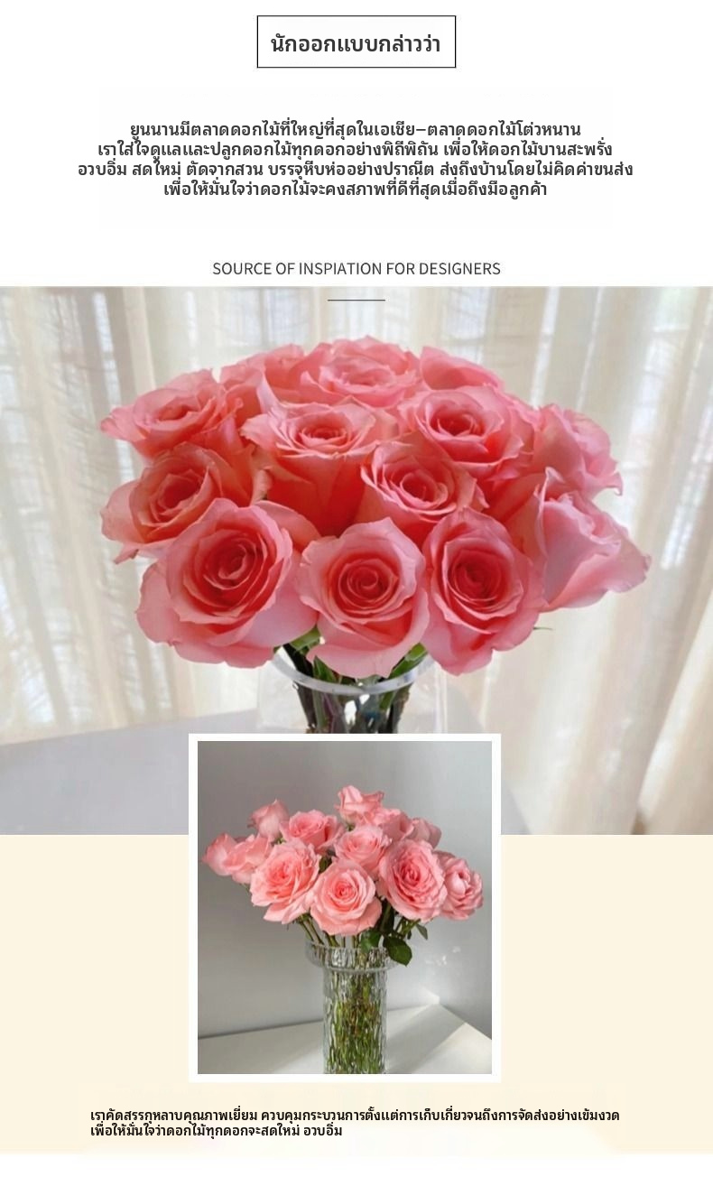เจ้าหญิงไดอาน่าโรสตัดสด | กุหลาบชาไฮบริดก้านยาวสีชมพูพีชหรูหราสำหรับช่อดอกไม้งานแต่งงาน