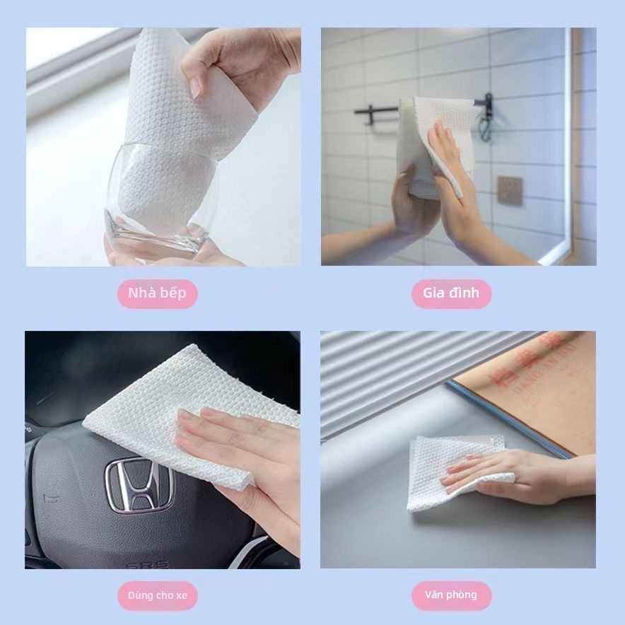 Nhà bếp dùng một lần Lười làm sạch Vải không dệt thấm dầu Khăn lau bát đĩa để vệ sinh gia đình