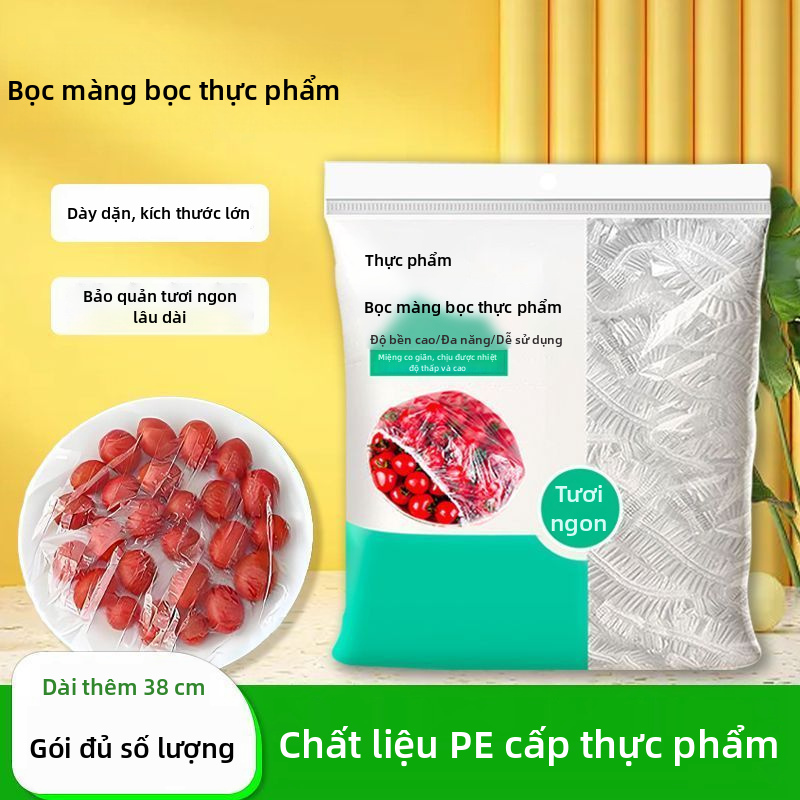 Bọc Nhựa PE Cấp Thực Phẩm Màng Bọc Nhà Bếp Kích Thước Lớn Dày Dặn Sử Dụng Tủ Đông Lò Vi Sóng Chịu Nhiệt Độ Cao