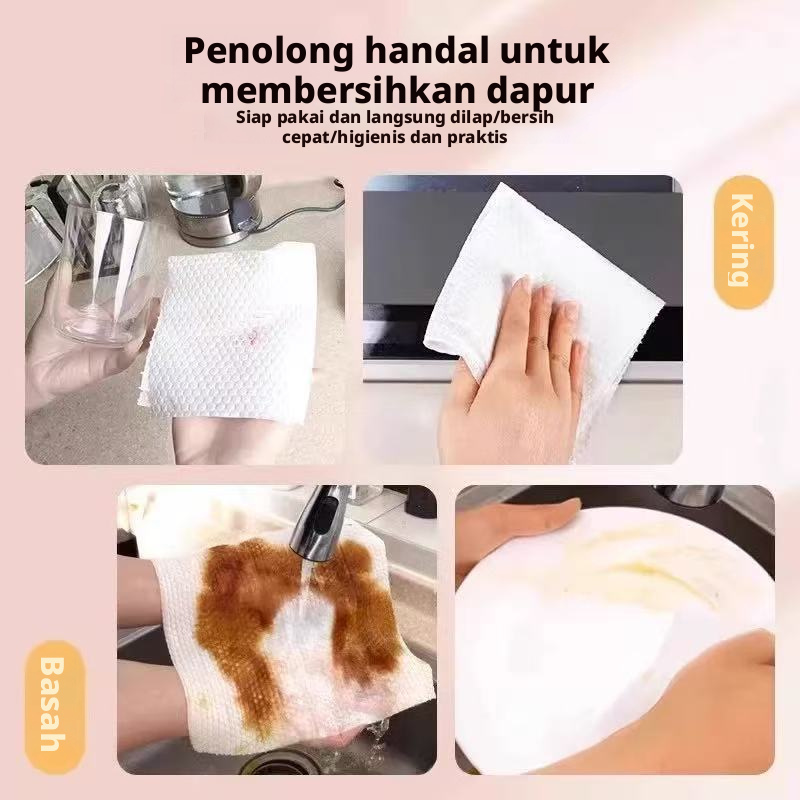 Dapur Sekali Pakai Kain Pembersih Malas Tisu Piring Penyerap Minyak Non-Anyaman untuk Pembersihan Rumah Tangga