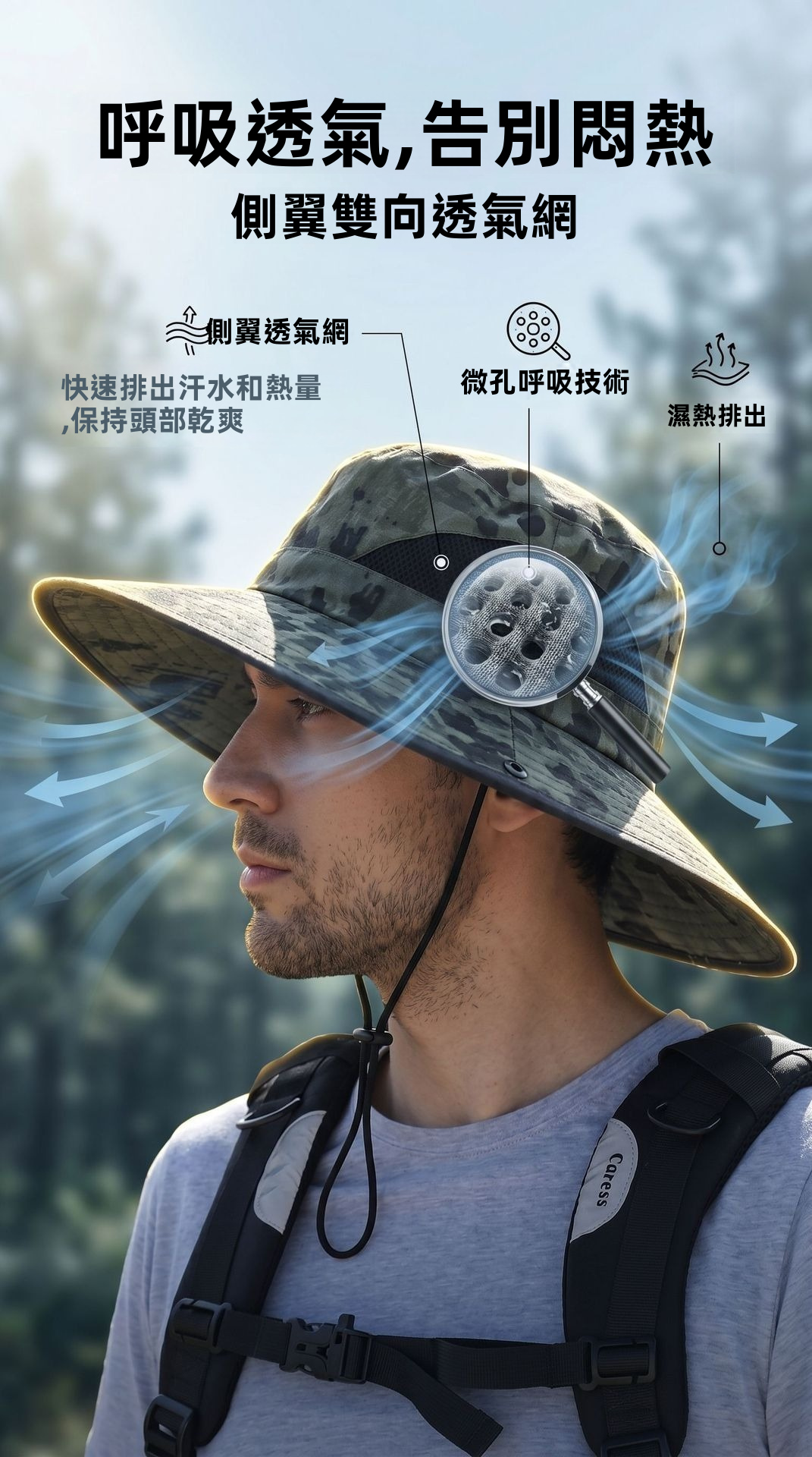 Men Super Wide Brim Sun Hat Upf50 Uv Protection Breathable Outdoor Fishing Hat