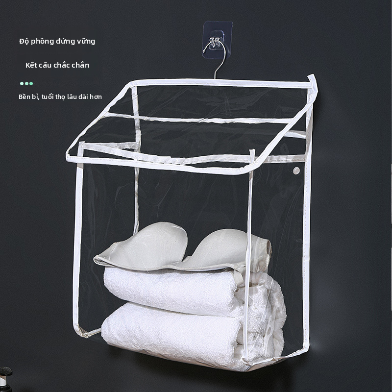 Trong suốt không thấm nước treo tường lưu trữ túi miễn phí đục lỗ phòng tắm quần áo khăn lưu trữ treo túi