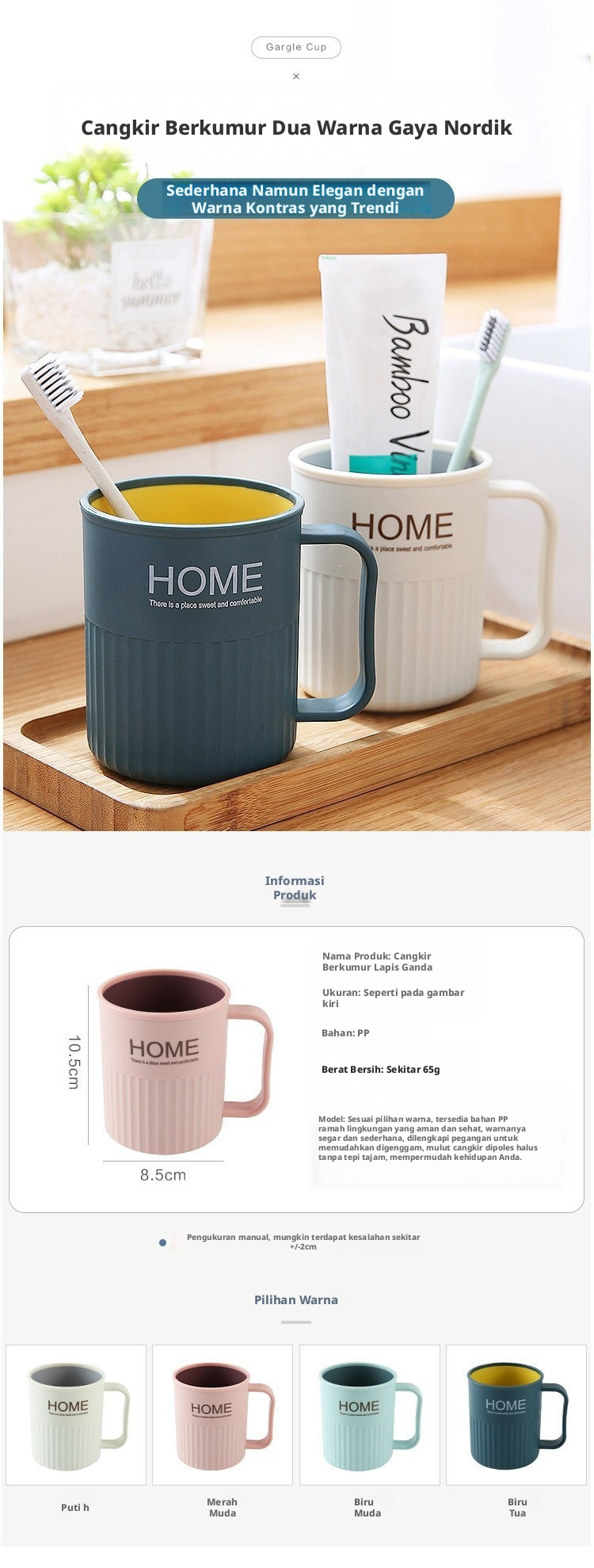 Sikat Gigi Portabel Genggam Mug Stackable Travel Rinse Cup Untuk Penggunaan Berkemah Hotel