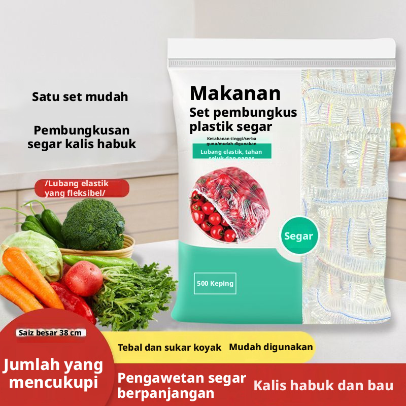 Bungkus Plastik PE Gred Makanan Tebal Saiz Besar Dapur Berpaut Saput Tahan Suhu Tinggi Penggunaan Peti Sejuk Gelombang Mikro
