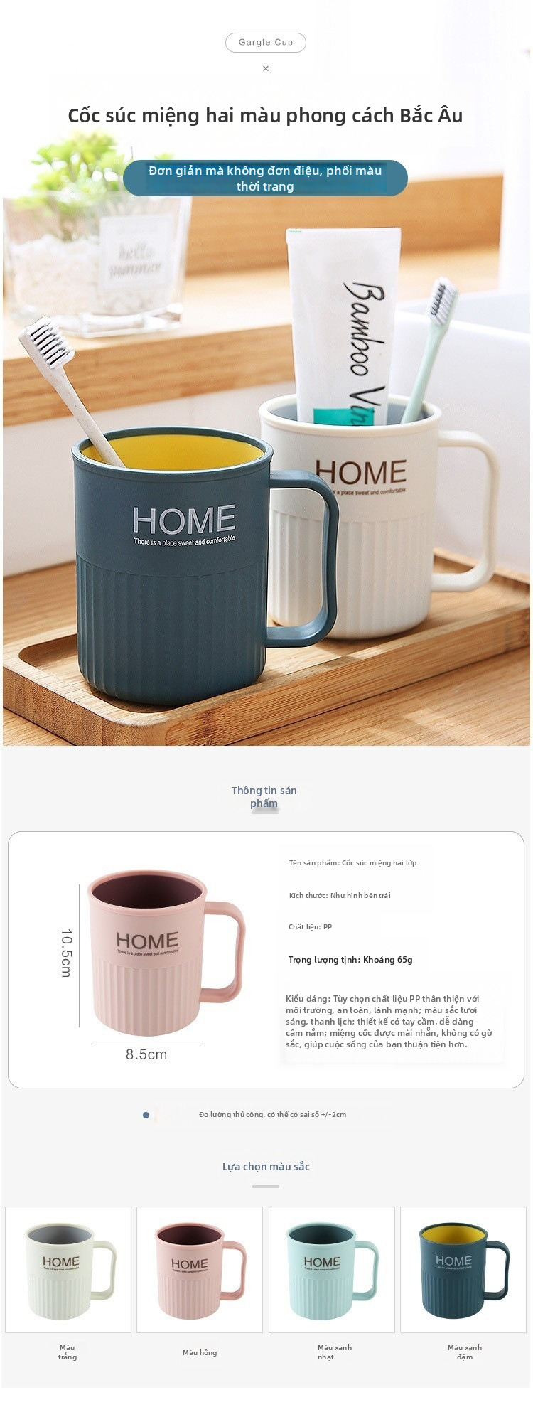 Bàn chải đánh răng cầm tay cầm tay Cốc rửa du lịch có thể xếp chồng lên nhau để sử dụng trong khách sạn cắm trại