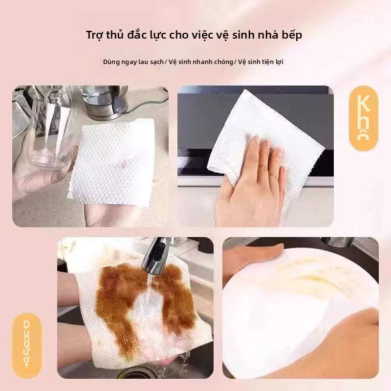 Nhà bếp dùng một lần Lười làm sạch Vải không dệt thấm dầu Khăn lau bát đĩa để vệ sinh gia đình