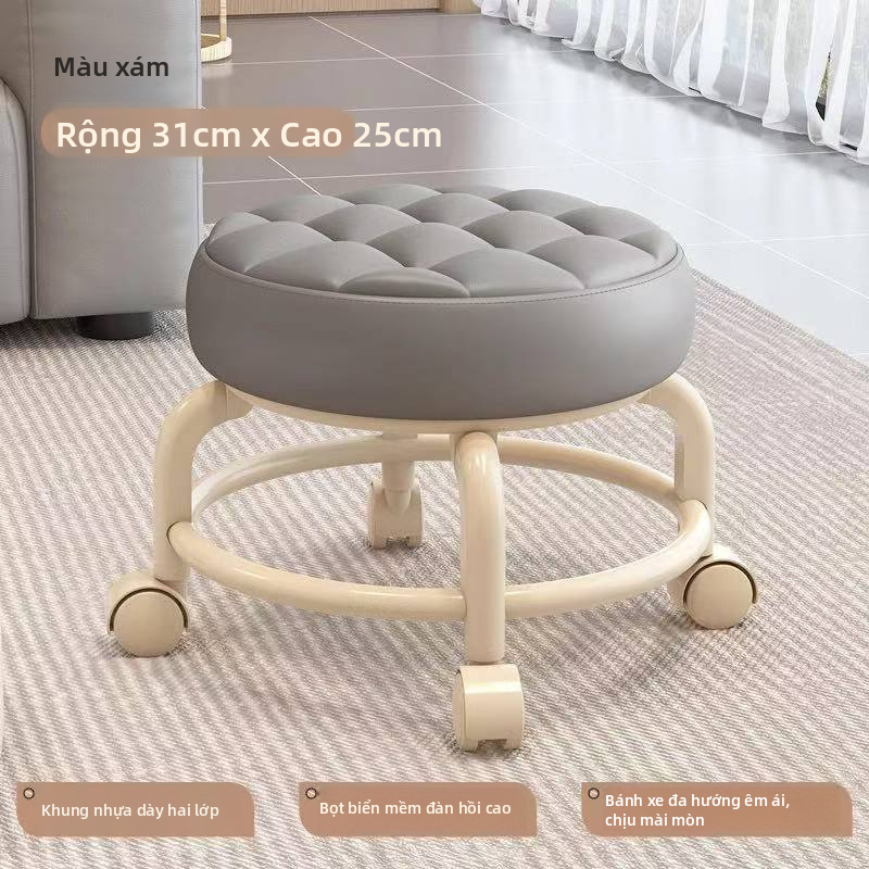Ghế lăn thấp với bánh xe đa năng im lặng Ròng rọc xoay 360 ° Ghế đẩu thấp Ghế di động đa chức năng để dọn dẹp gia đình Công việc nhà để xe
