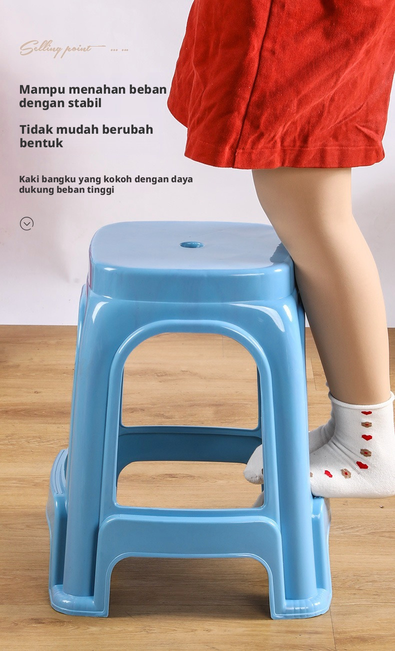Anti Pakai Kursi Duduk Rumah Tangga Tugas Berat Bangku Dalam Ruangan Kecil Basis Non Slip Bangku Portabel untuk Penggunaan Asrama Apartemen Rumah