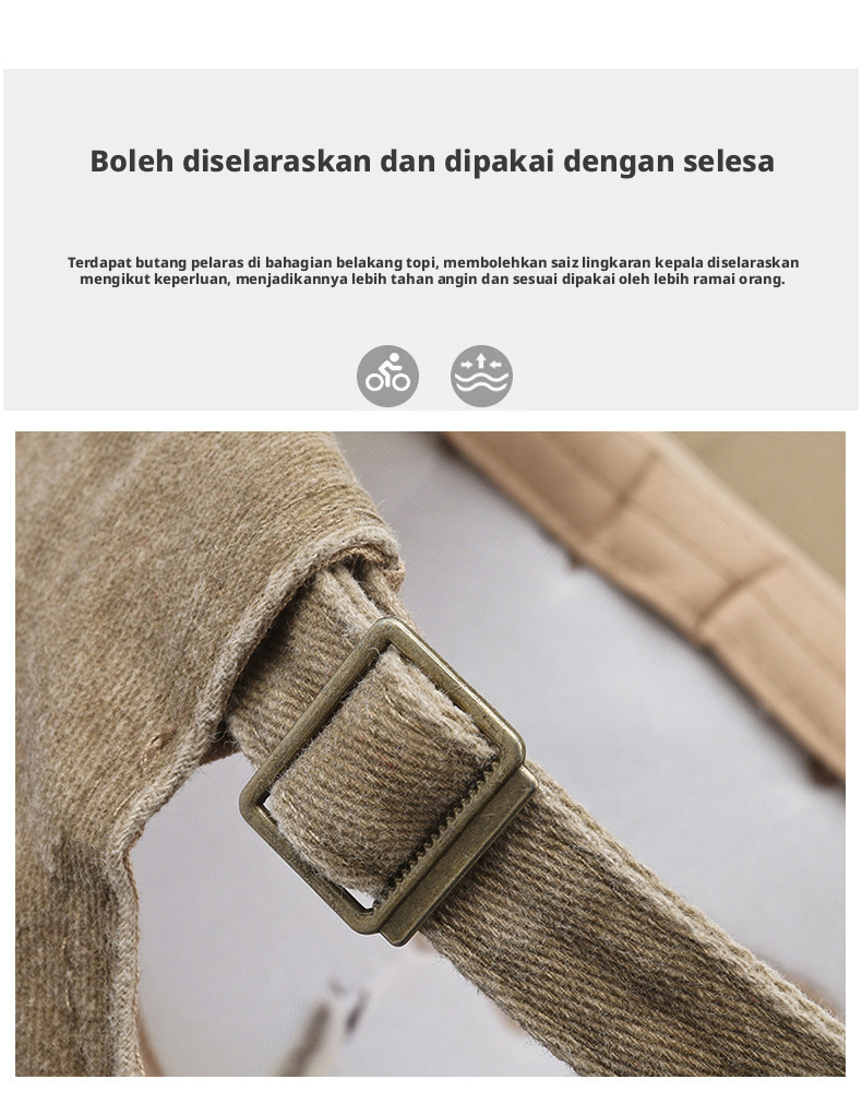 Topi Besbol Lelaki Klasik Warna Pepejal Boleh Laras Topi Pemandu Lori Sukan Kasual