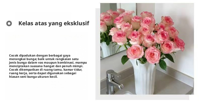 Potongan Segar Jumilia Elsa Rose | Dasar Putih Pink Edge Long Stem Cut Rose untuk Dekorasi Buket Pernikahan