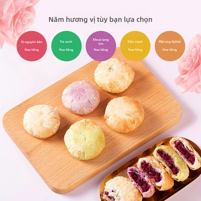 Bánh Hoa Hồng Vân Nam | Bánh Ngọt Trung Quốc Xylitol | Món Ăn Nhẹ Truyền Thống Trung Quốc Mới Nướng