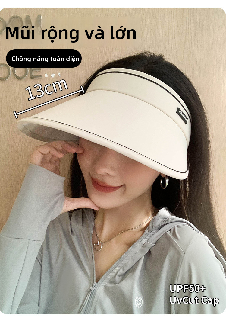 Mũ che nắng hàng đầu dành cho nữ, Mũ rộng vành có thể gập lại chống tia cực tím Mũ thể thao bãi biển ngoài trời mùa hè có thể gập lại cho quý cô