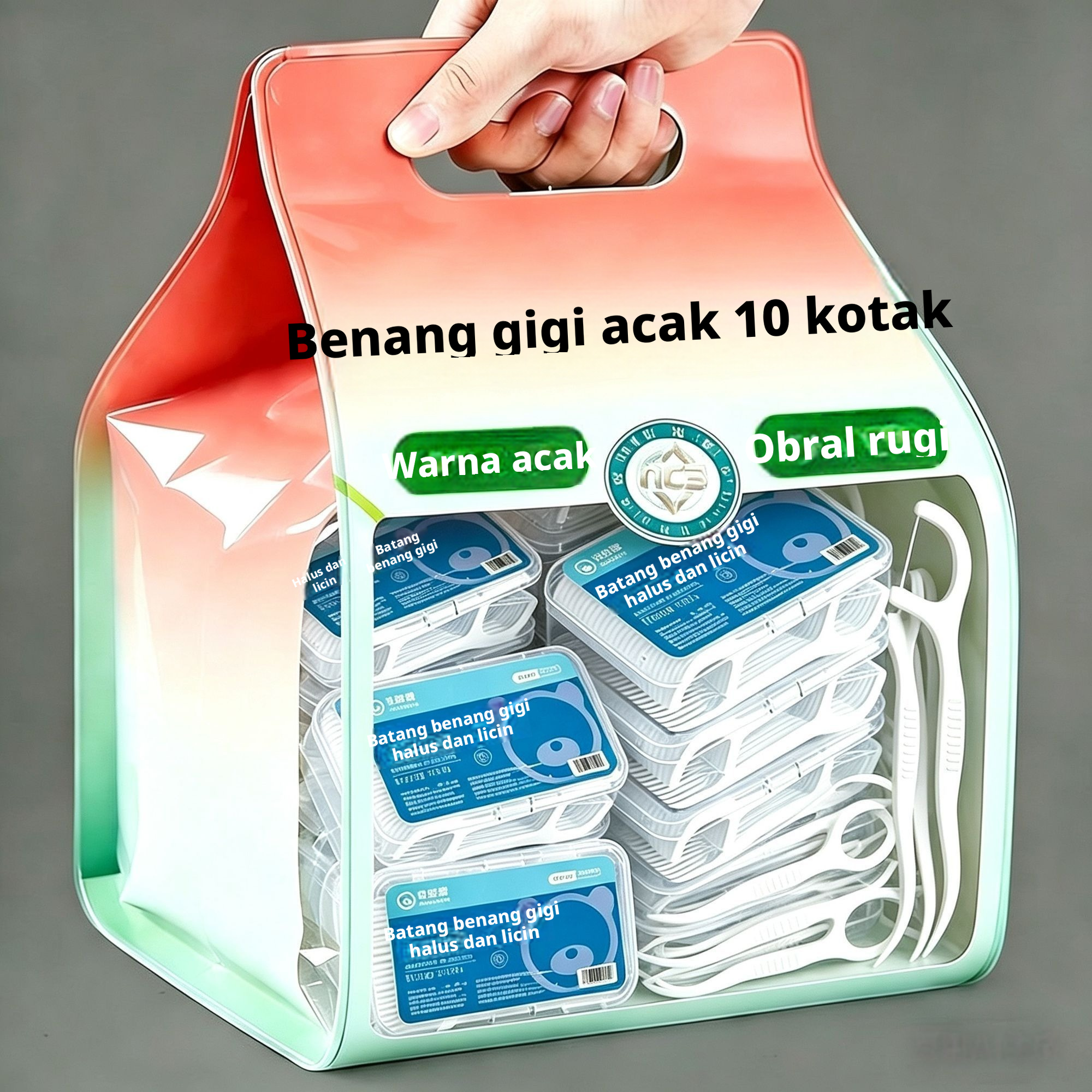 Benang gigi ultra-halus kotak kelas atas, pembersihan keluarga, pemetikan gigi sekali pakai, tusuk gigi artefak rumah tangga, produk asli dewasa resmi.