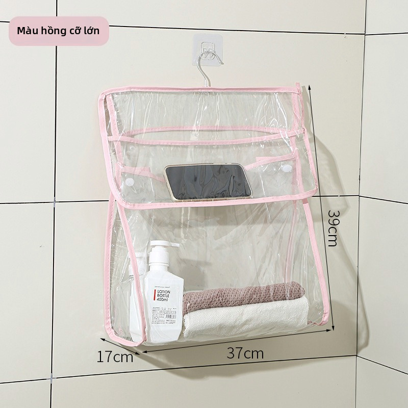 Trong suốt không thấm nước treo tường lưu trữ túi miễn phí đục lỗ phòng tắm quần áo khăn lưu trữ treo túi