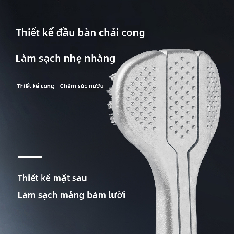 Bàn chải đánh răng lông mềm dành cho người lớn 3 gói, Bàn chải đánh răng thủ công ba đầu để làm sạch sâu