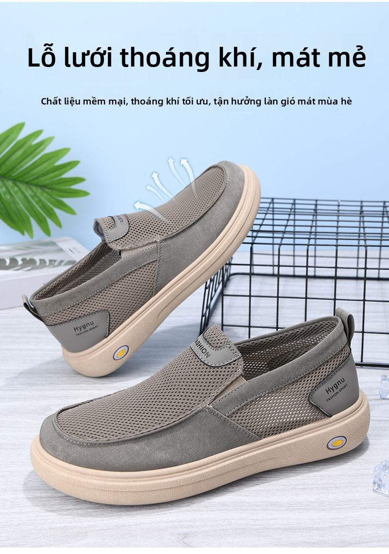 Giày lưới thoáng khí cho nam giới, Giày đi bộ trượt nhẹ cho mùa hè