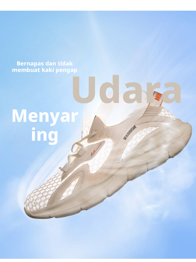 Sepatu Lari Mesh Bernapas Pria Prajurit Sepatu Musim Panas Sneakers Ringan