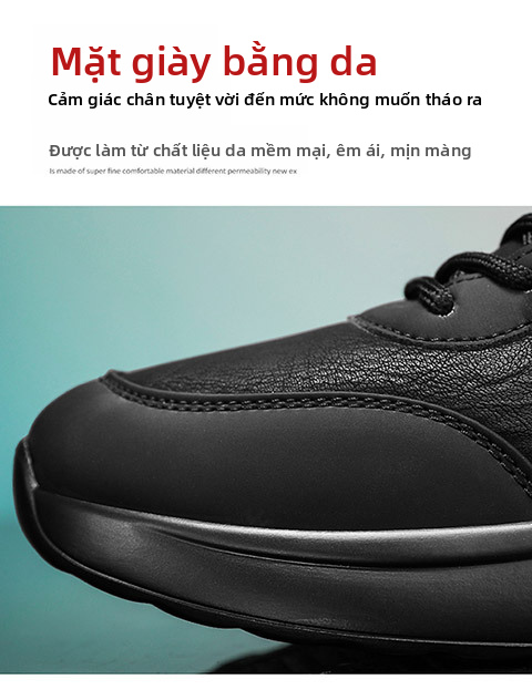 Giày lao động chống trơn trượt của nam giới Da PU Giày thể thao đế thấp giản dị để xây dựng