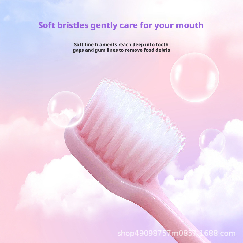 Adult soft-bristled toothbrush 5-piece pack, slim-fitting head manual toothbrush, suitable for family couples