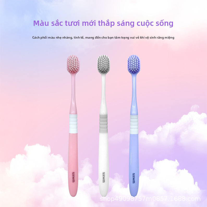 Bàn chải đánh răng lông mềm dành cho người lớn 5 gói, Bàn chải đánh răng thủ công đầu mỏng cho các cặp đôi tại nhà