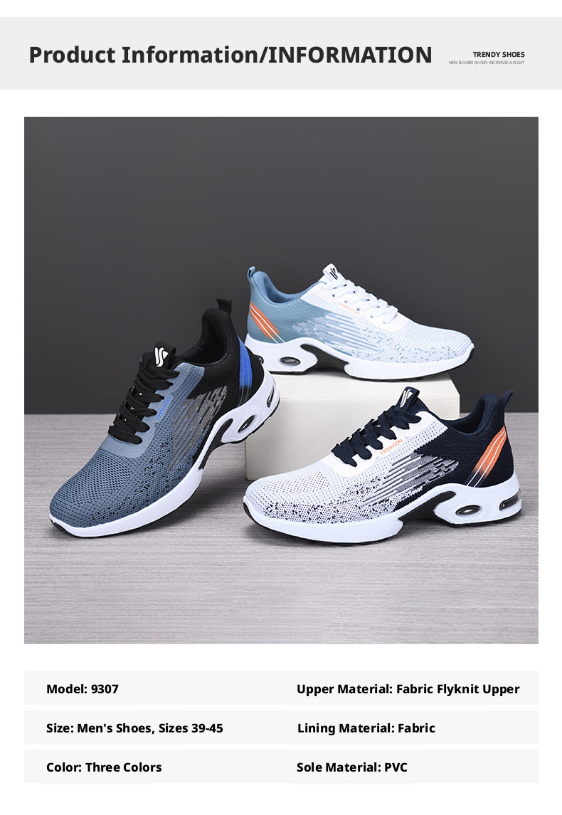 Men's Breathable Casual Running Shoes, Lightweight Air Cushion Sneakers for Spring and Autumn