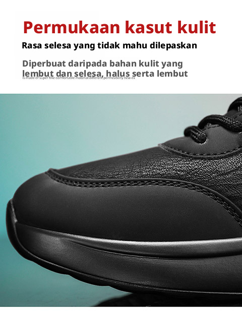 Kasut Kerja Tahan Gelincir Lelaki PU Kulit Kasut Kasual Atasan Rendah untuk Pembinaan