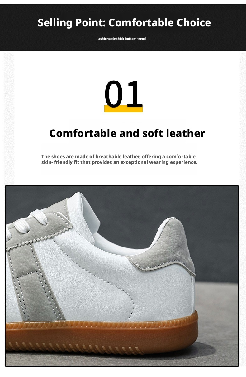 Men's Breathable Casual Loafer Shoes, Flat Round Toe Leather Sneakers for Daily Wear