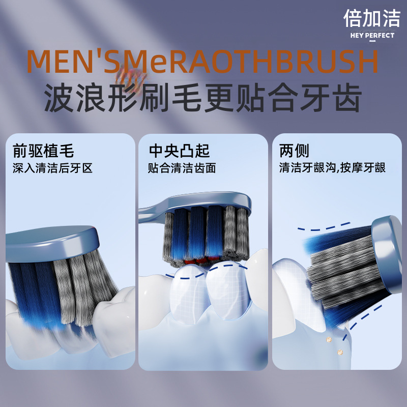 Beijiajie Adult Toothbrush Medium Bristles, Deep Cleansing Gum Care, China