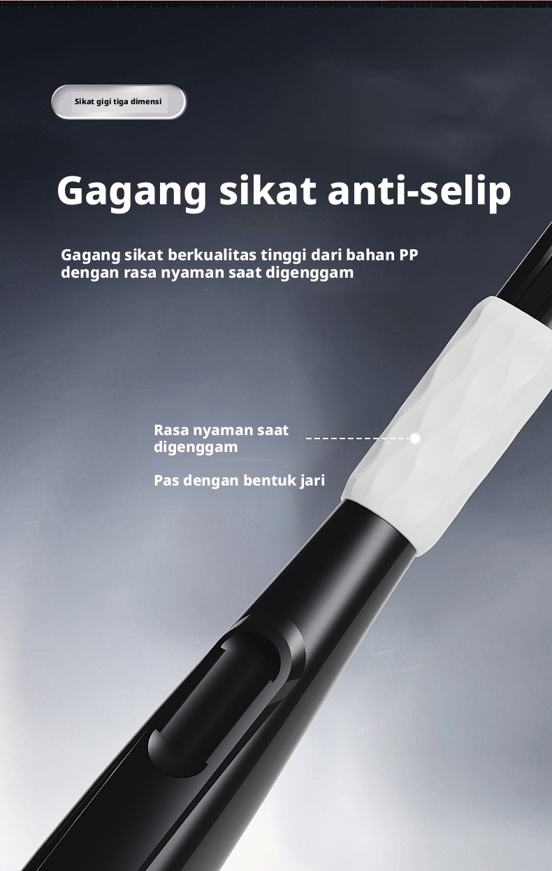Sikat Gigi Bulu Lembut Dewasa 3 Paket, Sikat Gigi Manual Triple-Head untuk Pembersihan Dalam