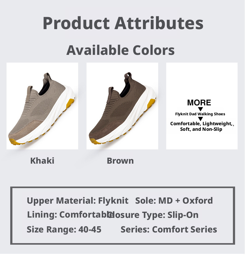 Men's Breathable Mesh Walking Shoes Lightweight Slip-On Casual Sneakers