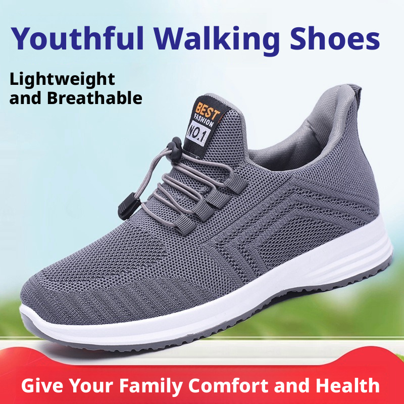 Men's Breathable Flyknit Walking Shoes Slip-On Casual Soft Sole Spring Autumn