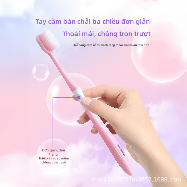 Bàn chải đánh răng lông mềm dành cho người lớn 5 gói, Bàn chải đánh răng thủ công đầu mỏng cho các cặp đôi tại nhà