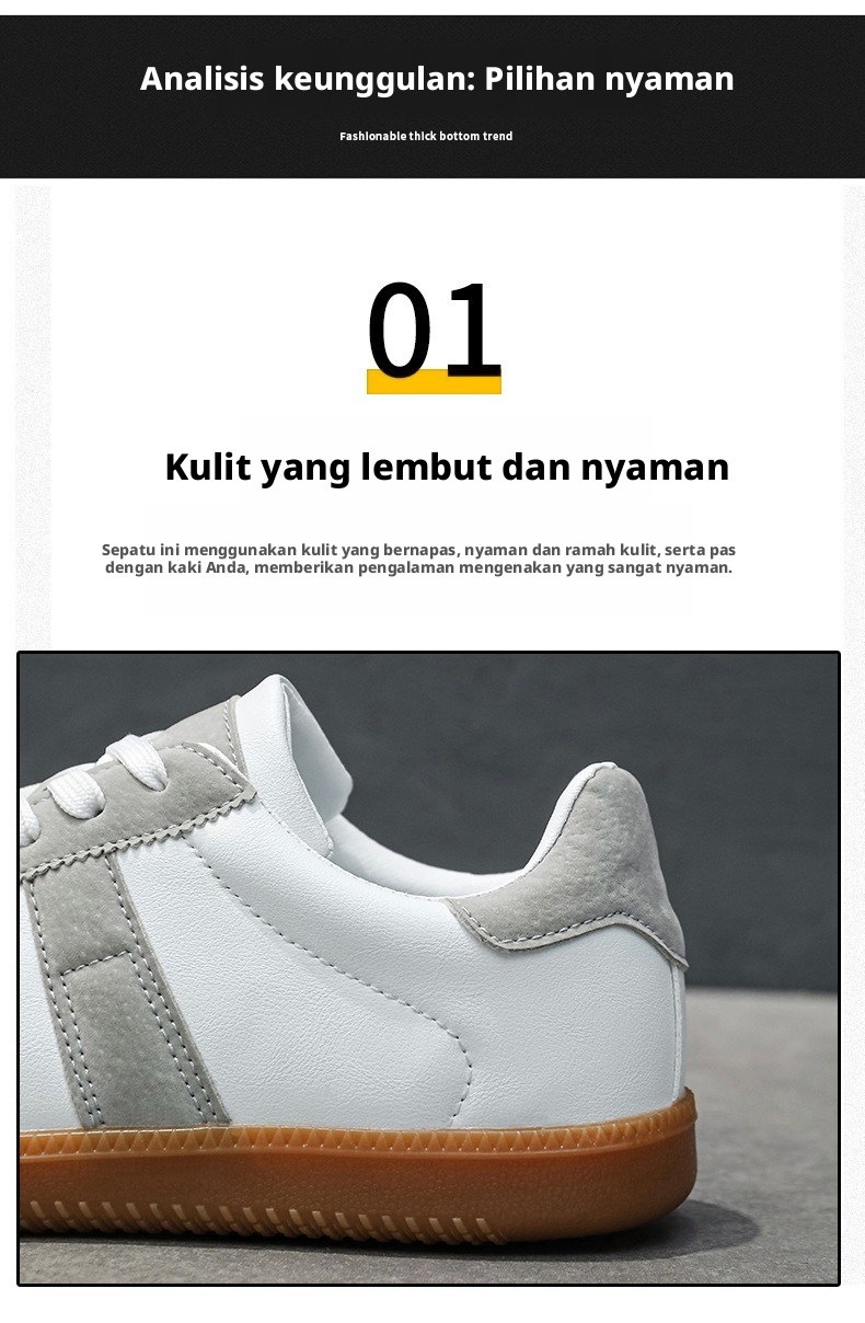 Sepatu Loafer Kasual Bernapas Pria, Sepatu Sneakers Kulit Toe Bulat Datar untuk Pakaian Sehari-hari