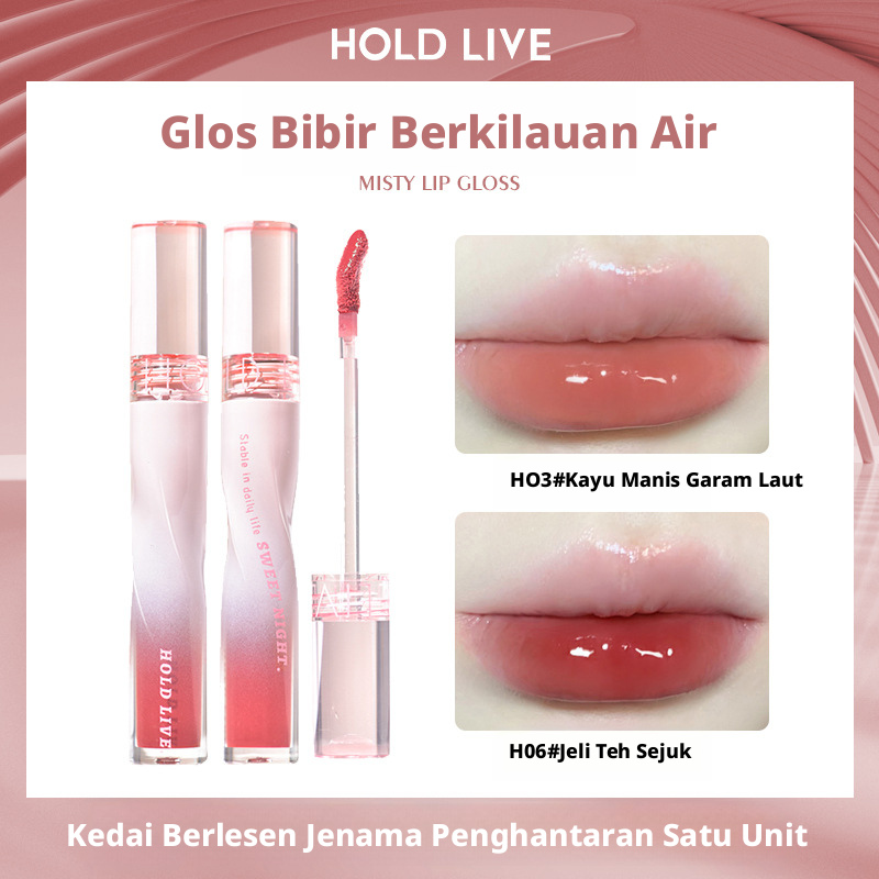 TAHAN LANGSUNG Set Pengilat Bibir 2, Pengilat Bibir Cermin Bersinar Berair, Gebu Bibir Pelembap, Buatan China