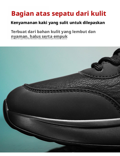 Sepatu Kerja Tahan Slip Pria PU Kulit Sepatu Casual Low-top untuk Konstruksi