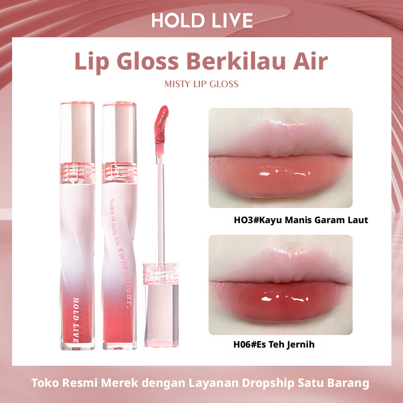 HOLD LIVE Lip Gloss Set 2, Watery Shine Mirror Lip Glaze, Moisturizing Lip Plumper, Made in China