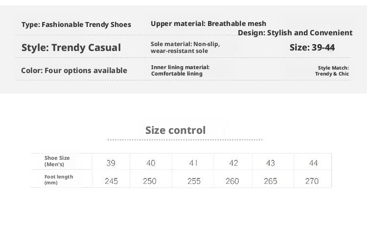 Men's Breathable Mesh Casual Shoes, Non-slip Rubber Sole Low-top Sneakers for Spring Summer Fall