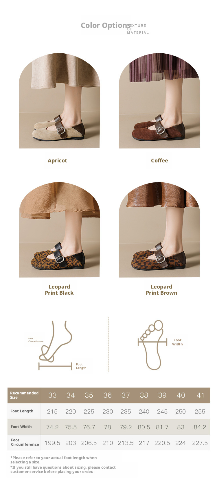 Weiwei Nvlang Women's Leopard Print Mary Jane Flats, Round Toe Buckle Strap Ballet Shoes